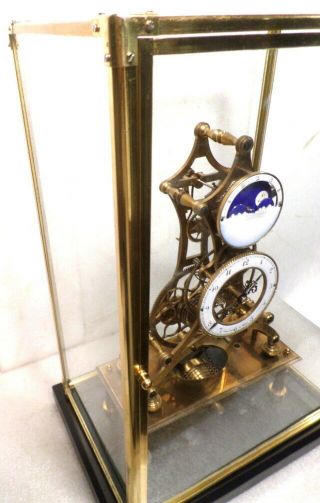 Fantastic Chain Fusee Skeleton Clock With Day/Night Moon Dial 9