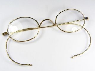 Pair Antique Early Victorian English Gold Reading Glasses Spectacles 1850
