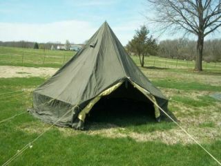MILITARY SURPLUS 5 MAN M1950 ARCTIC TENT 13x13 CAMPING ARMY,  LINER with - out Poles 2