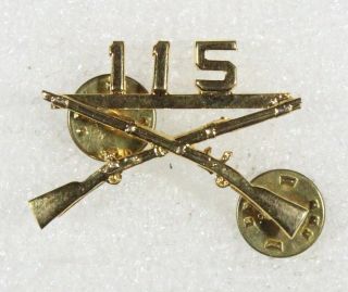 Army Collar Pin: 115th Infantry Regiment Officer - Nhm