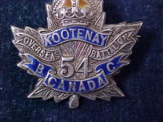 Gorgeous Orig WW1 Officers Sweetheart Badge 54th Battalion Kootenay 