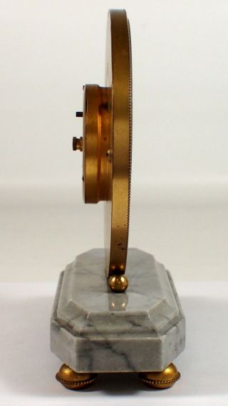 Antique Art Deco Gubelin Lucerne 8 Day Enamel Dial Swiss Clock on Marble PARTS 6