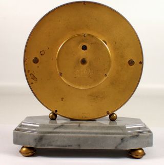 Antique Art Deco Gubelin Lucerne 8 Day Enamel Dial Swiss Clock on Marble PARTS 7