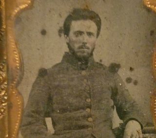Rare Old Civil War Union Or Confederate Soldier Tin Type Picture 4