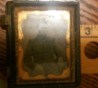 Rare Old Civil War Union Or Confederate Soldier Tin Type Picture 9