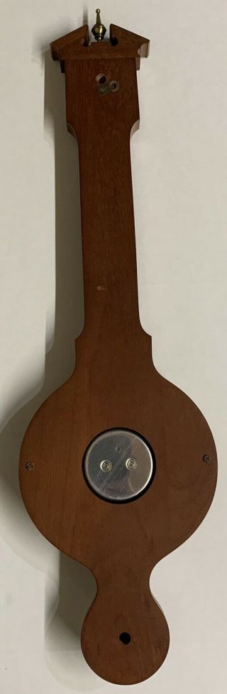 ANTIQUE 19th CENTURY ENGLISH MARQUETRY INLAID DIAL BANJO BAROMETER THERMOMETER 10