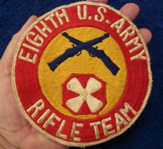 8th U.  S.  Army Rifle Team Patch - Large 5.  25 " Korean Made Shooting Jacket Patch