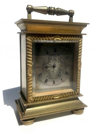 Antique Carriage Clock With 18th.  C Verge Fusee Pocket Watch Movement