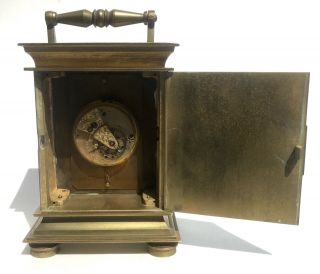 ANTIQUE CARRIAGE CLOCK WITH 18TH.  C VERGE FUSEE POCKET WATCH MOVEMENT 6