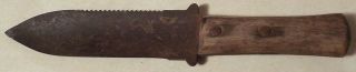 Antique Knife Saw On Blade Civil War Era Hunting Knife 11 1/2 " Long