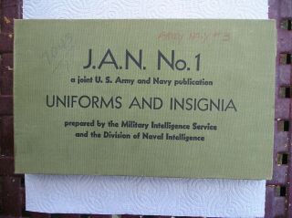 J.  A.  N.  No.  1 Uniforms And Insignia 1943 Wwii Book
