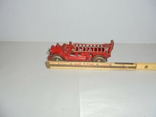 Hubley Or Arcade Vintage Cast Iron Fire Truck Two Fireman Red