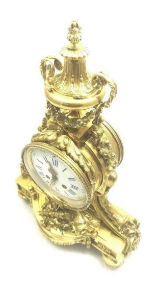 Antique Mantle Clock Breath taking Gilt Bronze 8 Day Bell Striking 1870 S.  Marti 5
