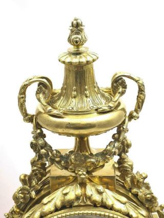 Antique Mantle Clock Breath taking Gilt Bronze 8 Day Bell Striking 1870 S.  Marti 9
