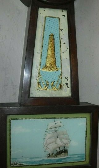 Antique Sessions Banjo Wall Chime Clock Nautical Ship LightHouse 8 - day 8