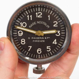 Wwii Mare Nostrum Panerai Clock Face Italian Navy On Swiss Travel Clock Vintage