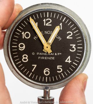 WWII MARE NOSTRUM PANERAI Clock Face Italian NAVY on Swiss Travel Clock Vintage 6