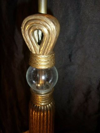 2 CHAPMAN BRASS TASSLE,  GLASS LARGE TABLE LAMPS MID CENTURY EXC.  COND. 5