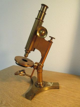 Antique A.  S.  Aloe & Co.  Diagnostician Brass Microscope W/ Circular Stage C1885