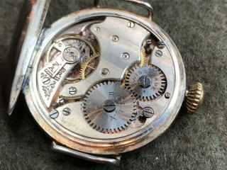 ROLEX ANTIQUE WW 1 OFFICERS Sterling SILVER TRENCH WATCH 5