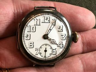 ROLEX ANTIQUE WW 1 OFFICERS Sterling SILVER TRENCH WATCH 8