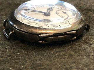 ROLEX ANTIQUE WW 1 OFFICERS Sterling SILVER TRENCH WATCH 9