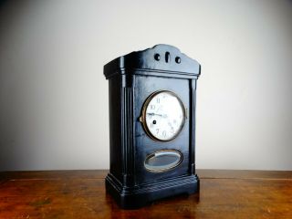 Antique Gustav Becker Mantel Clock in Ebonized Case Striking 8 Day 1920s Germany 11
