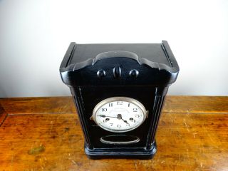 Antique Gustav Becker Mantel Clock in Ebonized Case Striking 8 Day 1920s Germany 12