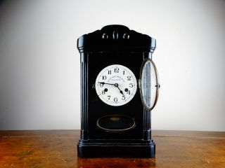 Antique Gustav Becker Mantel Clock in Ebonized Case Striking 8 Day 1920s Germany 2