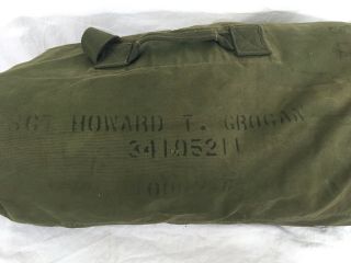 WWII U.  S Army dated 1943 - WW2 Military Named Duffle Bag A50 3
