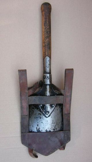 Very Rare Wwi Artillery Trench Shovel Army Tool & German Carrier,  " Dresden " 1915