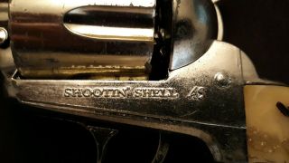 Mattel Large Shootin Shell 45 Cap Gun.  chrome finish Trigger.  Read. 5