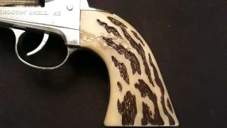 Mattel Large Shootin Shell 45 Cap Gun.  chrome finish Trigger.  Read. 6