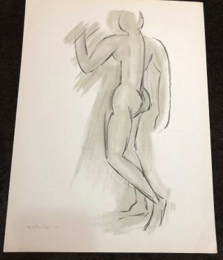 Henri Matisse Nude Drawing Lithograph Litho Old Wall Art Print Vintage Rear 1952