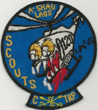 Vietnamese Made C - Troop 2nd Of The 17th Cavalry Scouts A - Shau Laos Pocket Patch