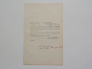 Civil War Document 1863 Cooks Or Nurses Blacks Hospital Antique 1 Paper Vtg Old