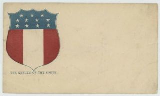 Mr Fancy Cancel Csa Patriotic Cover 11 Stars Shield Emblem Of The South