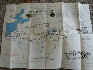 VTG BOOK THE 89th INFANTRY DIVISION 1942 - 1945 1ST EDITION MARCH 1947 W/FOLDOUT 10