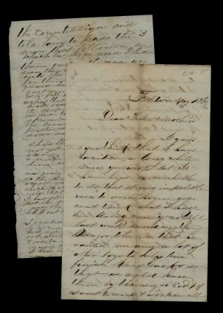 1862 Fulton,  Il - Civil War Letter From Military Academy - Terrific Content