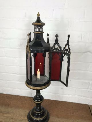 Antique Church Lantern Gothic Lamp Candlestick Decorative Vintage Light 2