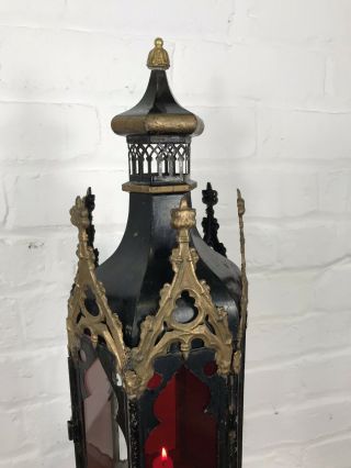 Antique Church Lantern Gothic Lamp Candlestick Decorative Vintage Light 3