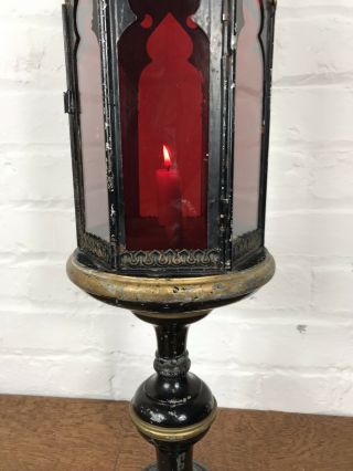 Antique Church Lantern Gothic Lamp Candlestick Decorative Vintage Light 6