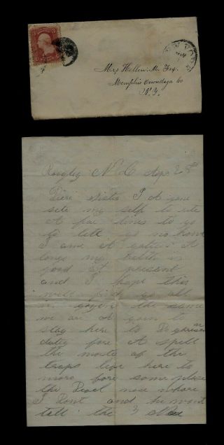 3rd York Artillery Civil War Letter - Ny Batteries Positioned At Raleigh,  Nc