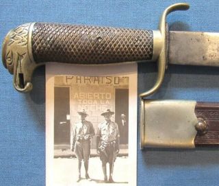 Mexican Revolution Mexican Sword & Scabbard,  & Rppc Of Soldiers Wearing Same
