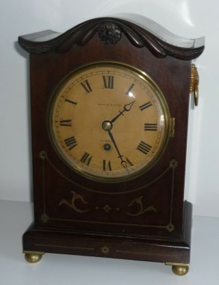 Antique Maple & Co Bracket Clock With Fusee Eight Day Movement