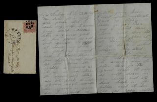 3rd York Artillery Civil War Letter - Written From Newbern,  North Carolina