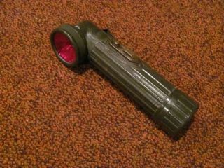 Wwii Us Army Torch Light Tl - 122 - B Plastic Body Flashlight Red Lens Made By Gits