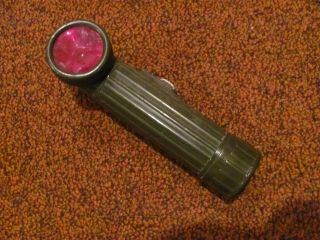 WWII US Army Torch Light TL - 122 - B plastic body flashlight red lens made by GITS 2
