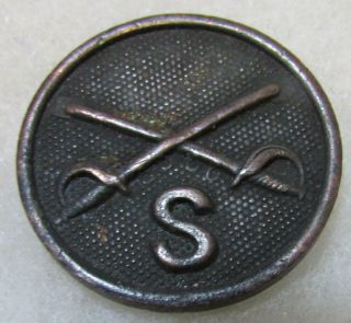 Ww1 Cavalry,  " S " Troop Collar Disc With Nut