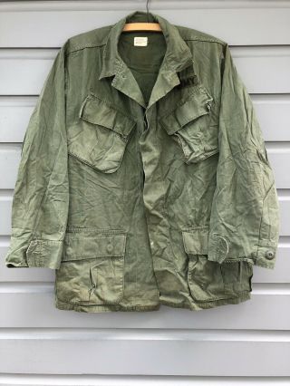 Vintage 1960’s Vietnam War Green U.  S.  Army Men’s Combat Tropical Uniform Jacket